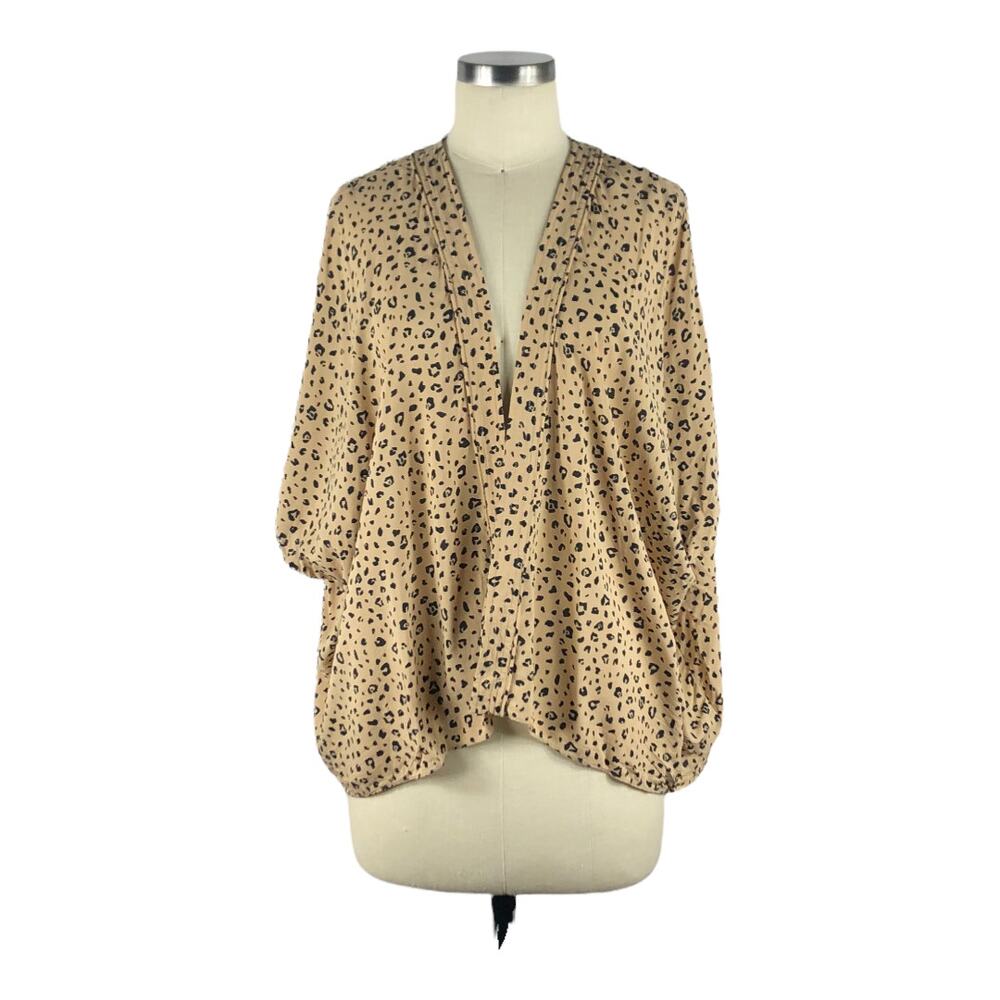 SUNDAY BEST Cosimo Kimono Cardigan Sweater Leopard‎ Size XS Aritzia Open Front